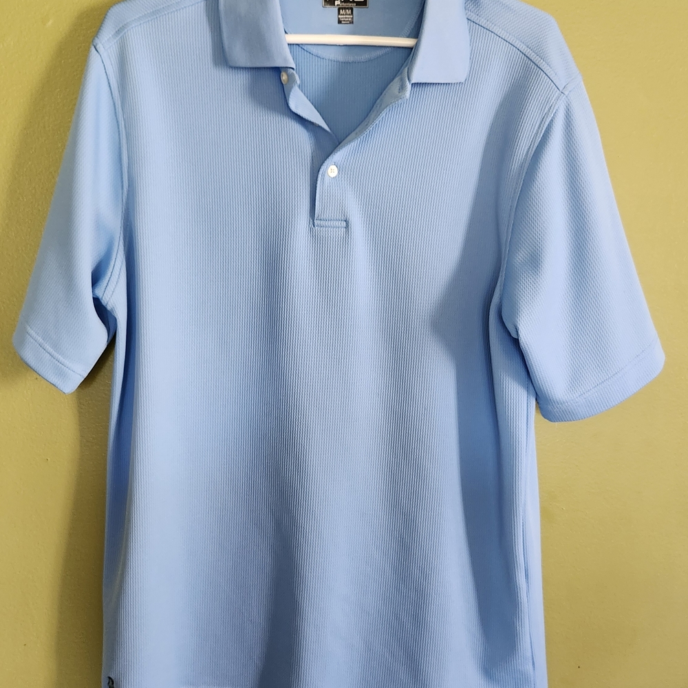Ping Collection‎ Men's Light Blue 100% Polyester Polo Shirt Size Medium